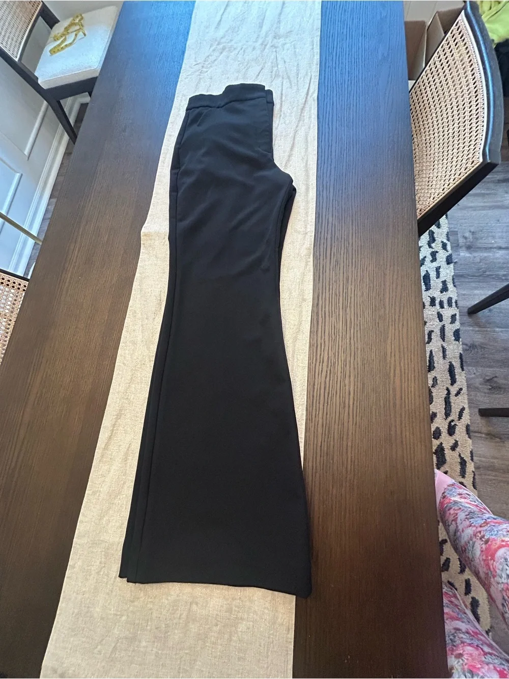 Express Editor Flare Trouser Pants Black High Rise Size 10R Like New - Picture 8 of 13
